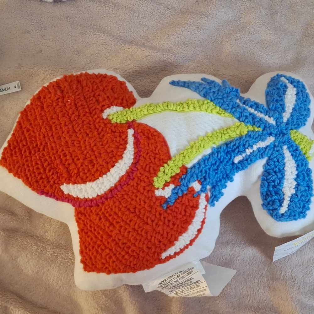 💥Vibrant Floral Crochet Accent Pillow